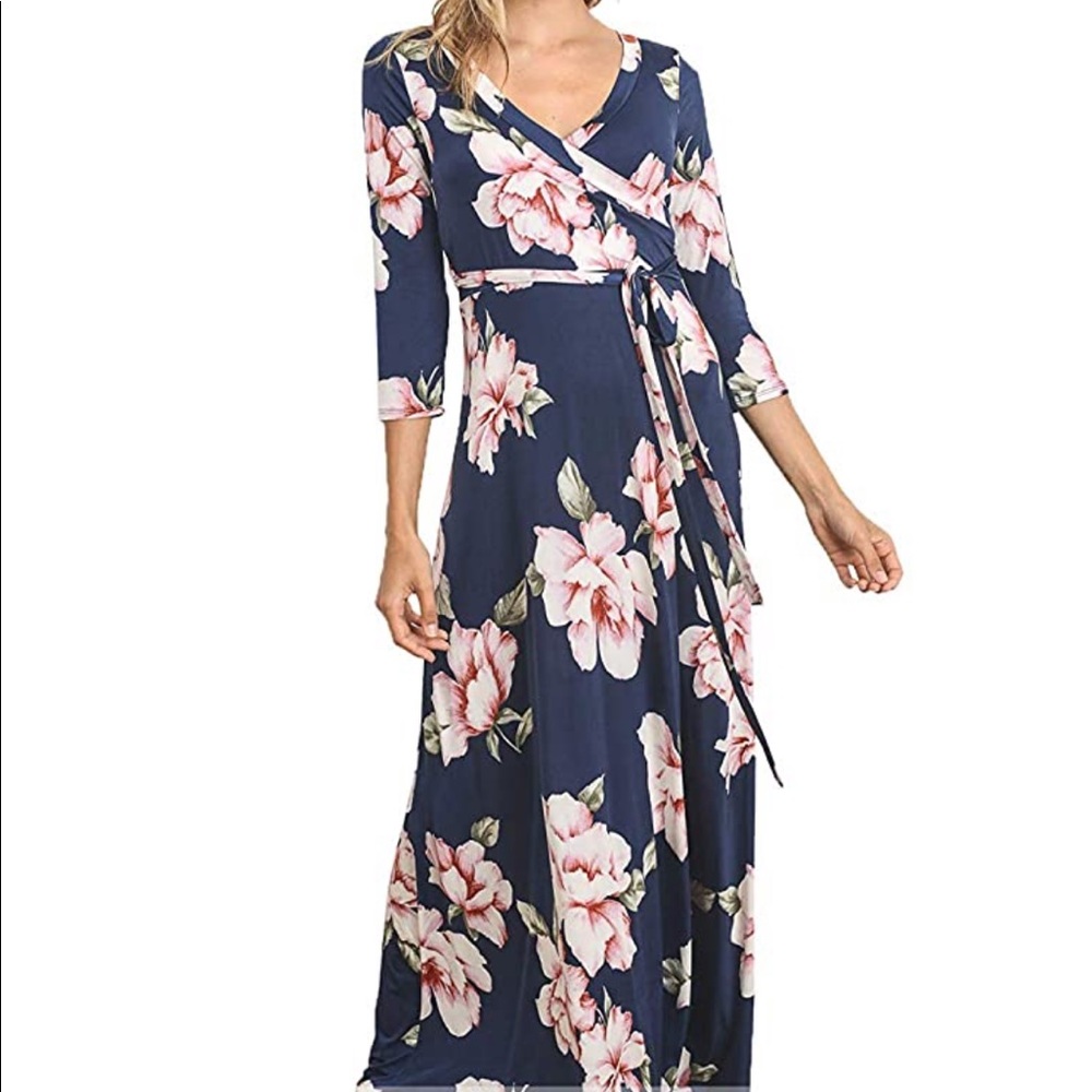 NWT Floral Wrap Maxi Dress